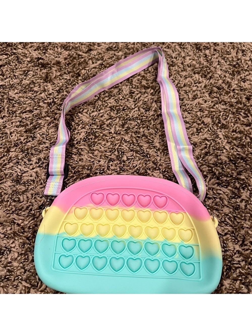 Colorful Heart Pop Fidget Crossbody Bag